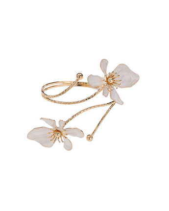 Adjustable Floral Arm Cuff- White - ChillFit Rave