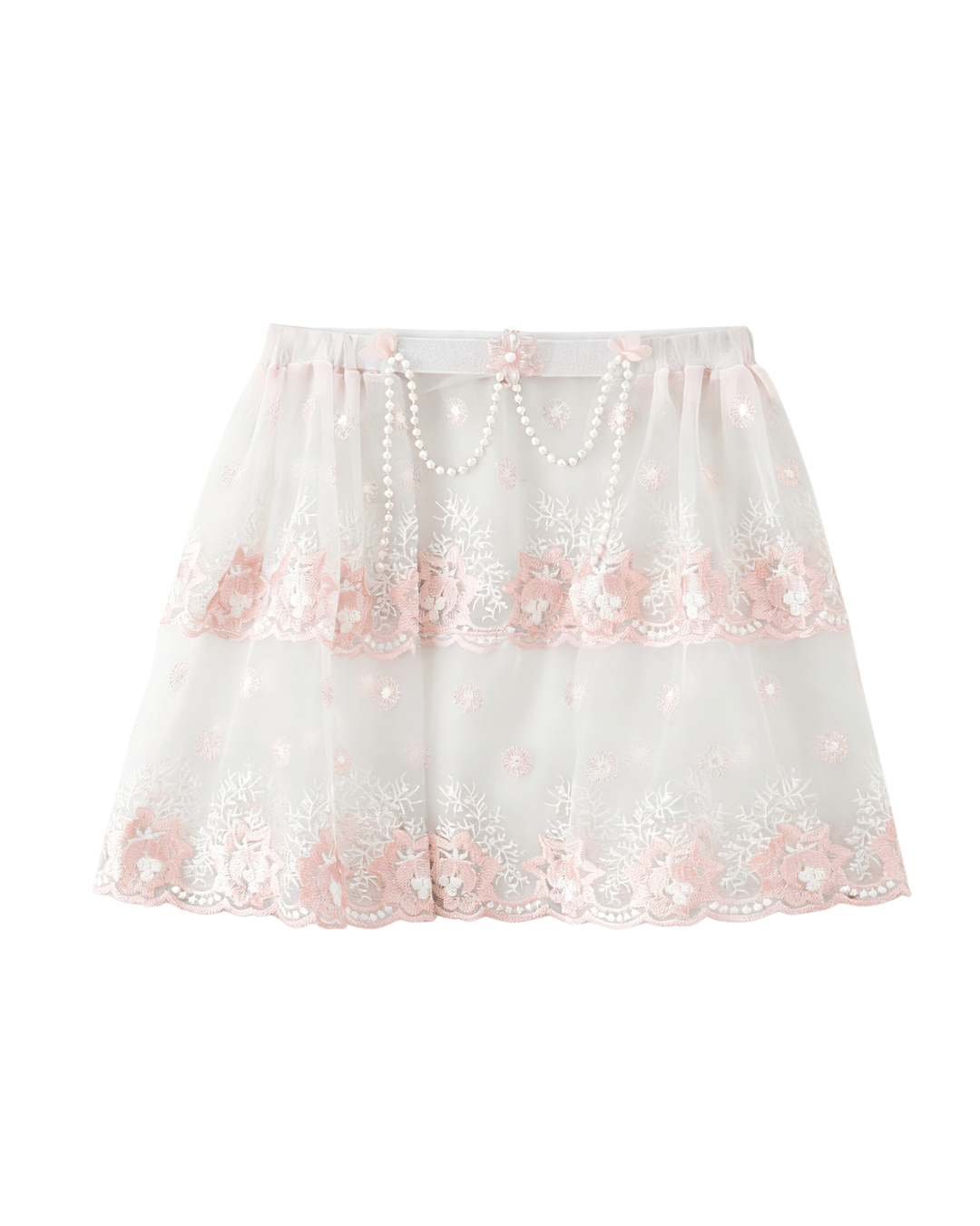 Fawna - White/Pink - Skirt - Chill Fit Rave
