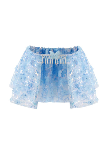 Floral Sequin Micro Skirt - Blue - ChillFit Rave
