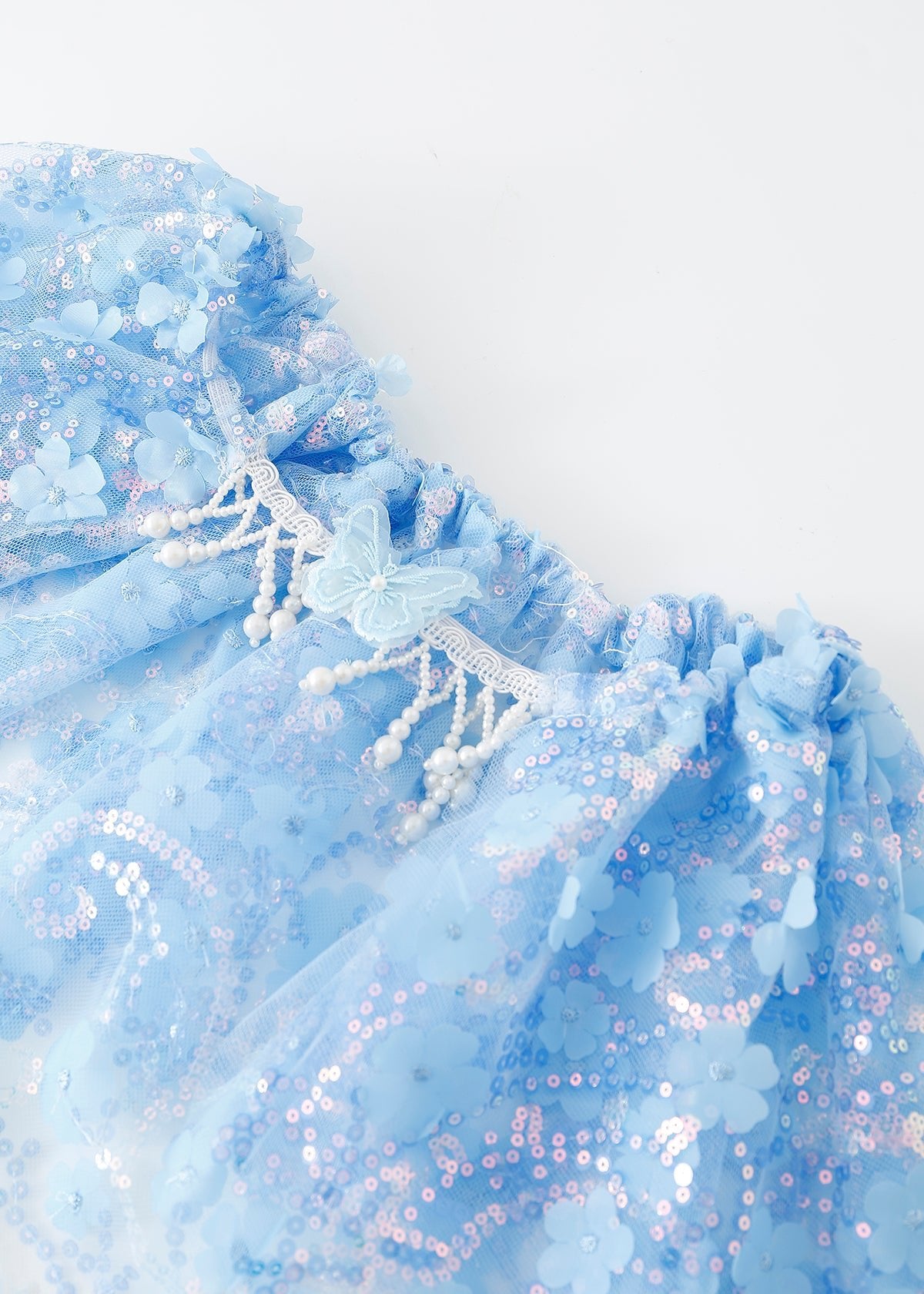 Floral Sequin Micro Skirt - Blue - ChillFit Rave