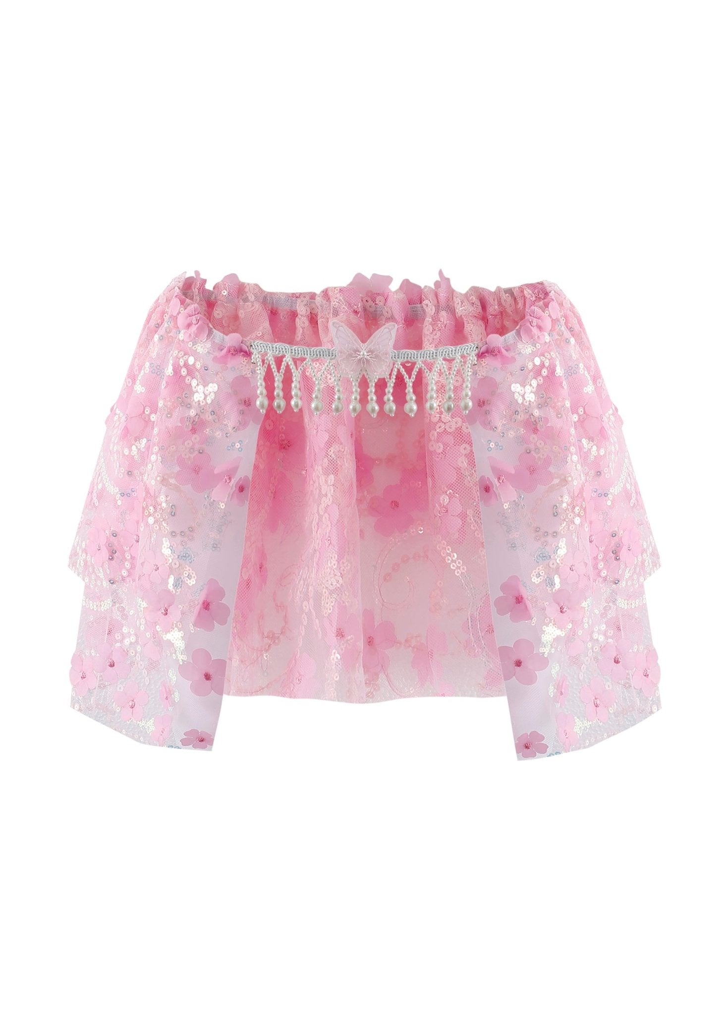 Floral Sequin Micro Skirt - Pink - ChillFit Rave
