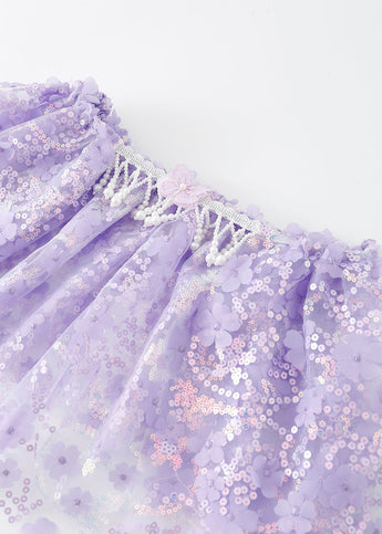 Floral Sequin Micro Skirt - Purple - ChillFit Rave