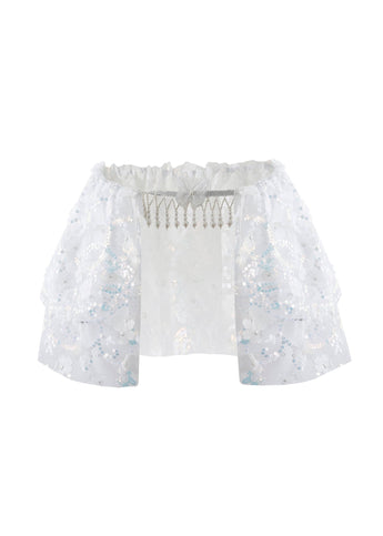 Floral Sequin Micro Skirt - White - ChillFit Rave