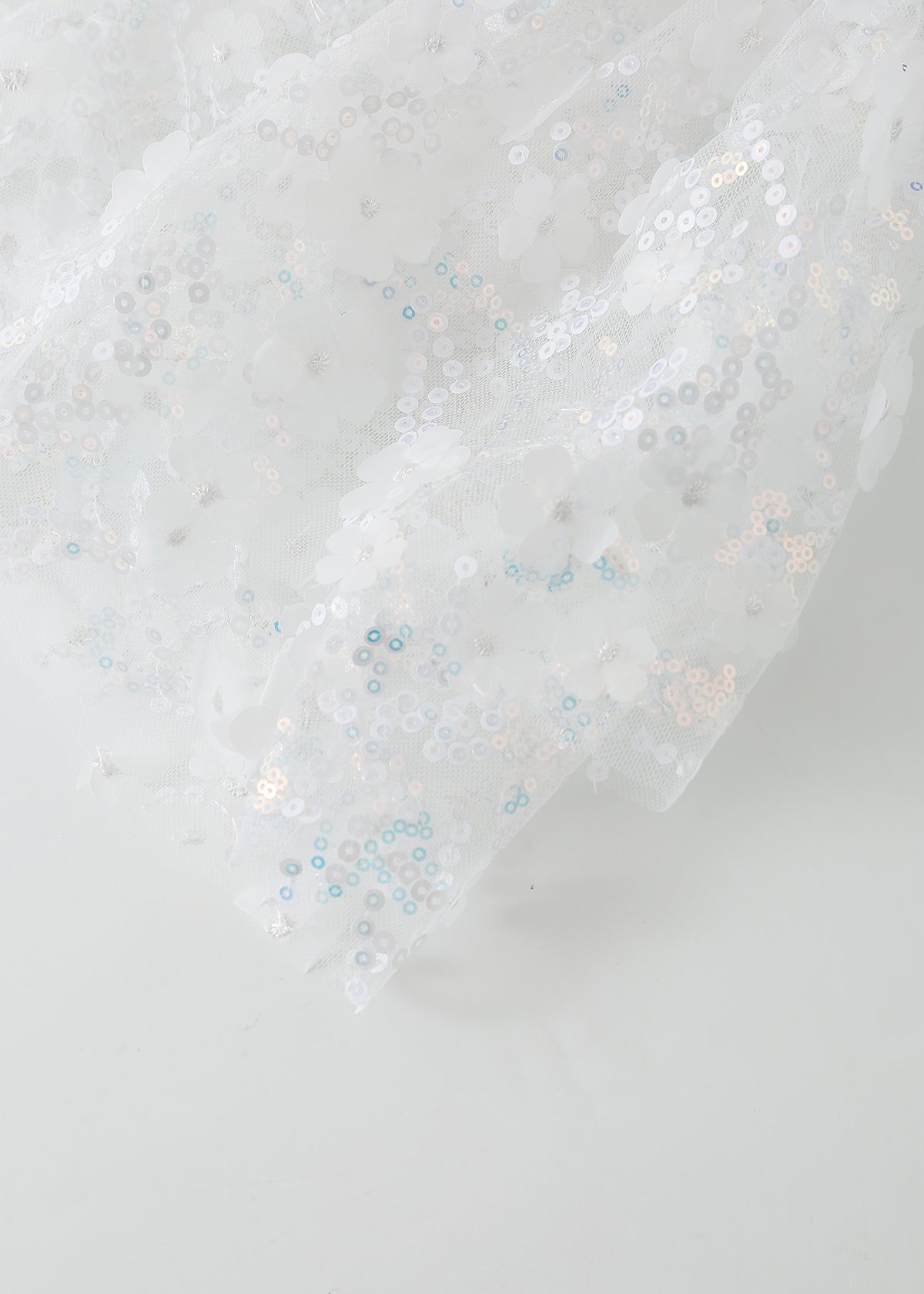 Floral Sequin Micro Skirt - White - ChillFit Rave