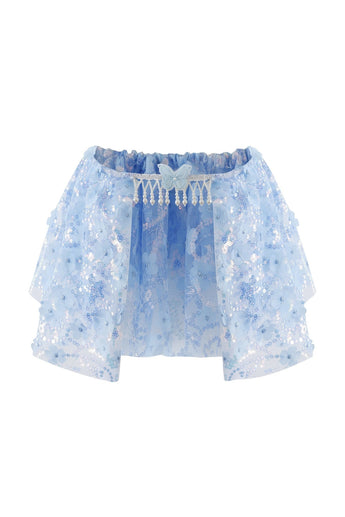 Floral Sequin Mini Skirt - Blue - ChillFit Rave
