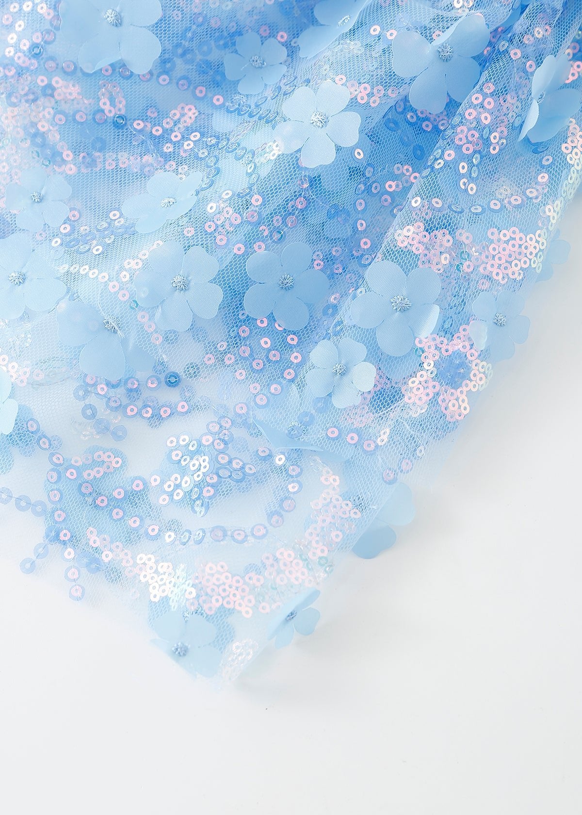 Floral Sequin Mini Skirt - Blue - ChillFit Rave