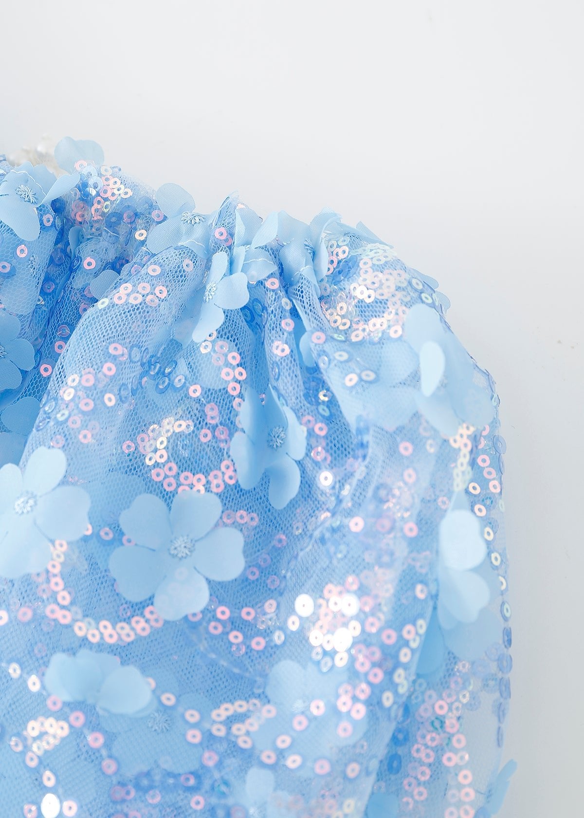 Floral Sequin Mini Skirt - Blue - ChillFit Rave