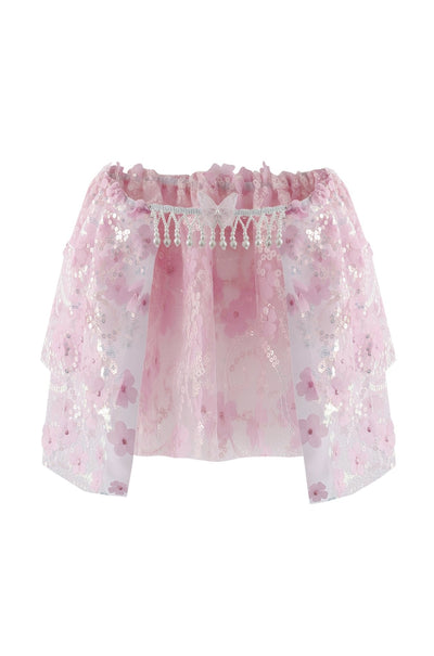 Floral Sequin Mini Skirt - Pink