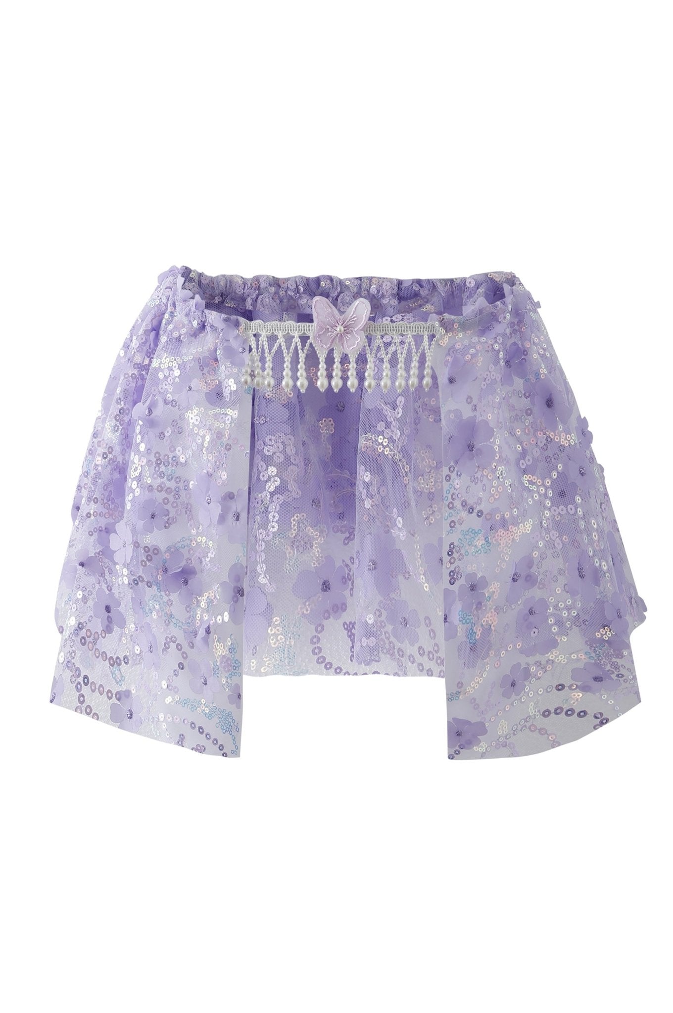 Floral Sequin Mini Skirt - Purple - ChillFit Rave