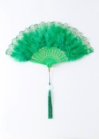 Green Feather Fan - ChillFit Rave