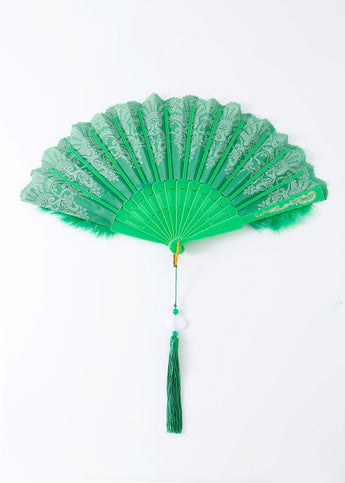 Green Feather Fan - ChillFit Rave