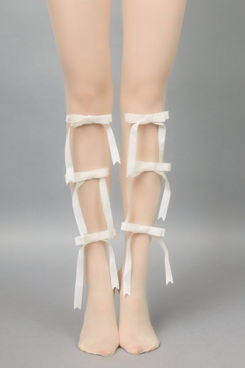 Hosiery - Silky Ribbon White - Chill Fit Rave