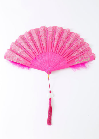 Hot Pink Feather Fan - ChillFit Rave