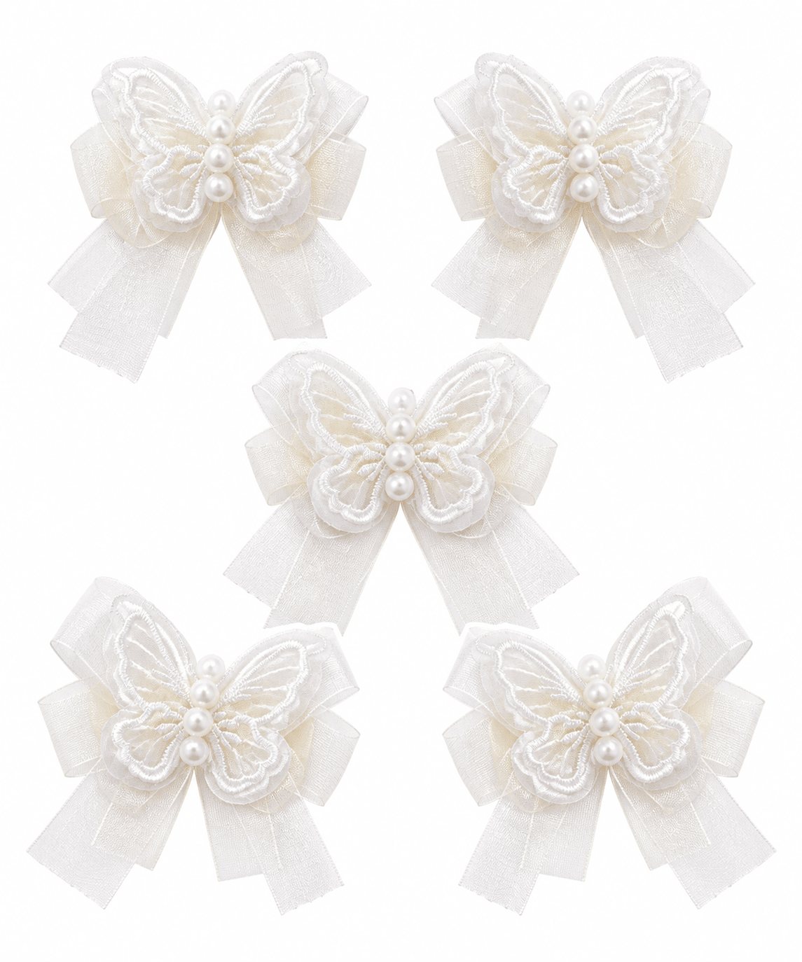 Lace Butterfly Hair Clips- 5Pcs - ChillFit Rave