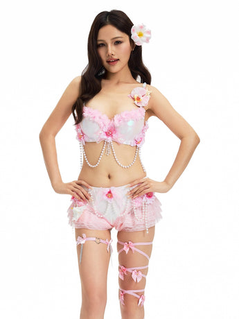 Mini Bowties Leg Wrap- Pink - ChillFit Rave