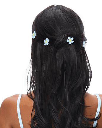 Mini Sakura Hair Clips- 5PCs Blue - ChillFit Rave