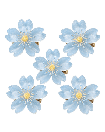 Mini Sakura Hair Clips- 5PCs Blue - ChillFit Rave