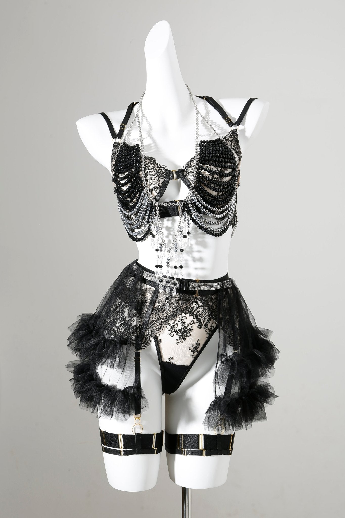 Onyx w Mini Skirt- Full Set - ChillFit Rave
