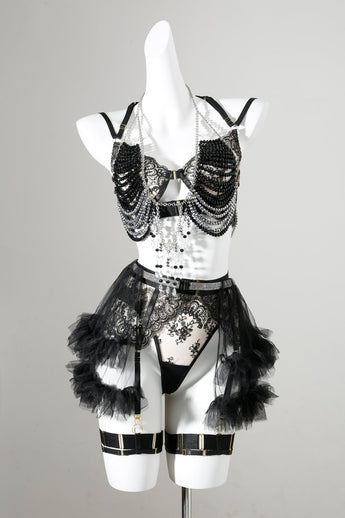 Onyx w Mini Skirt- Full Set - ChillFit Rave
