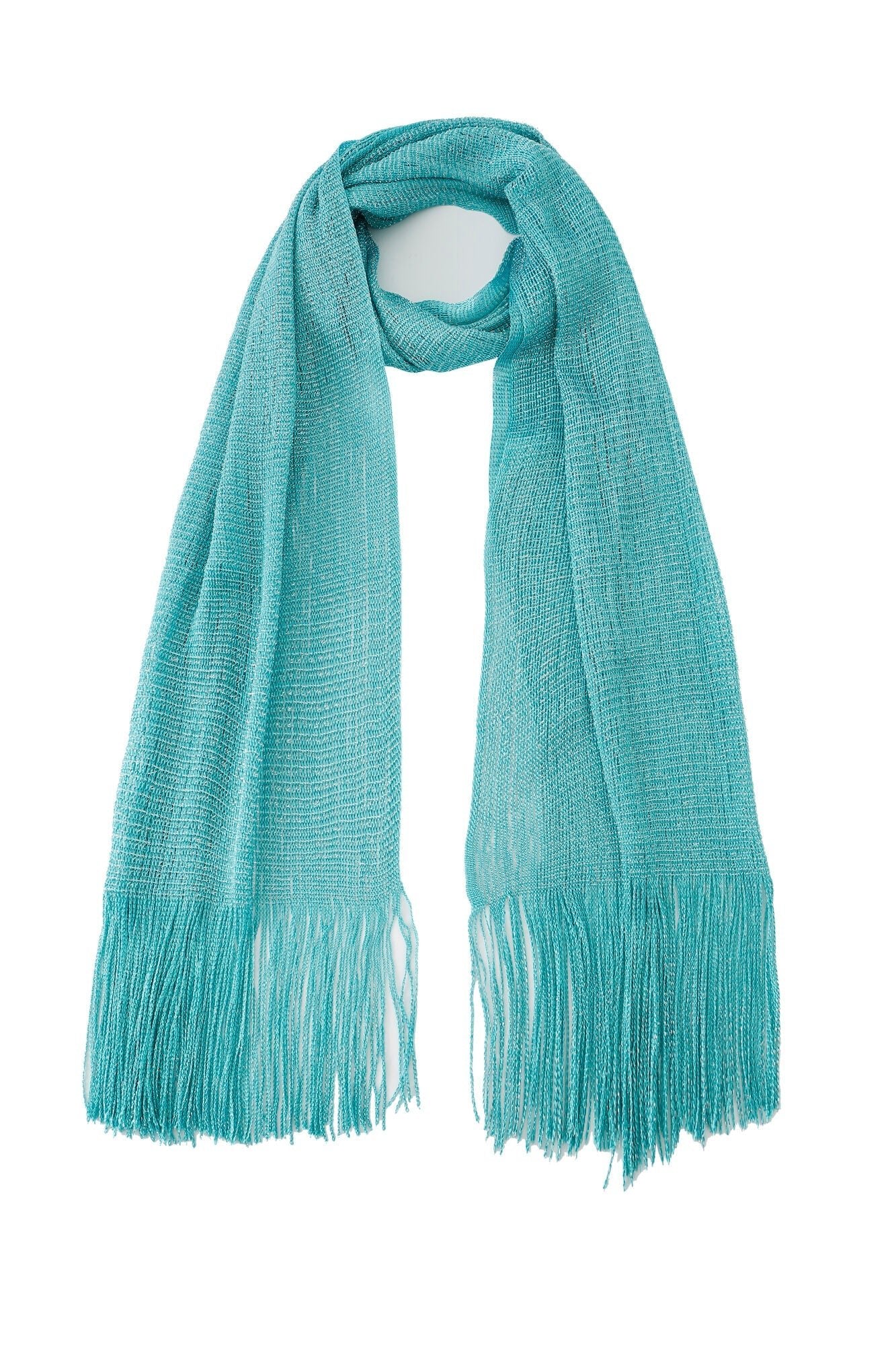 Pashmina - Aqua Solid Fringe - ChillFit Rave