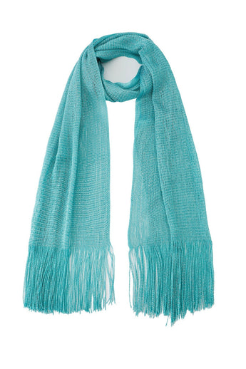 Pashmina - Aqua Solid Fringe - ChillFit Rave