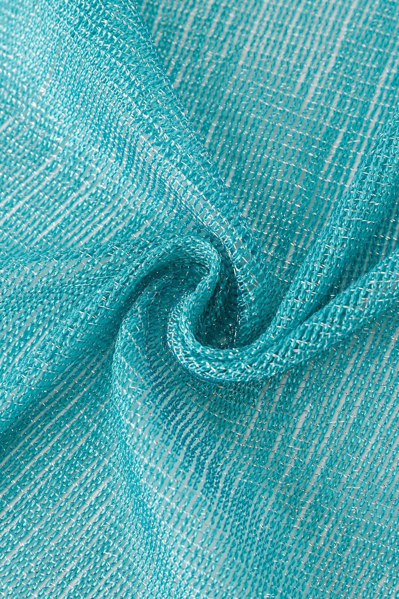 Pashmina - Aqua Solid Fringe - ChillFit Rave