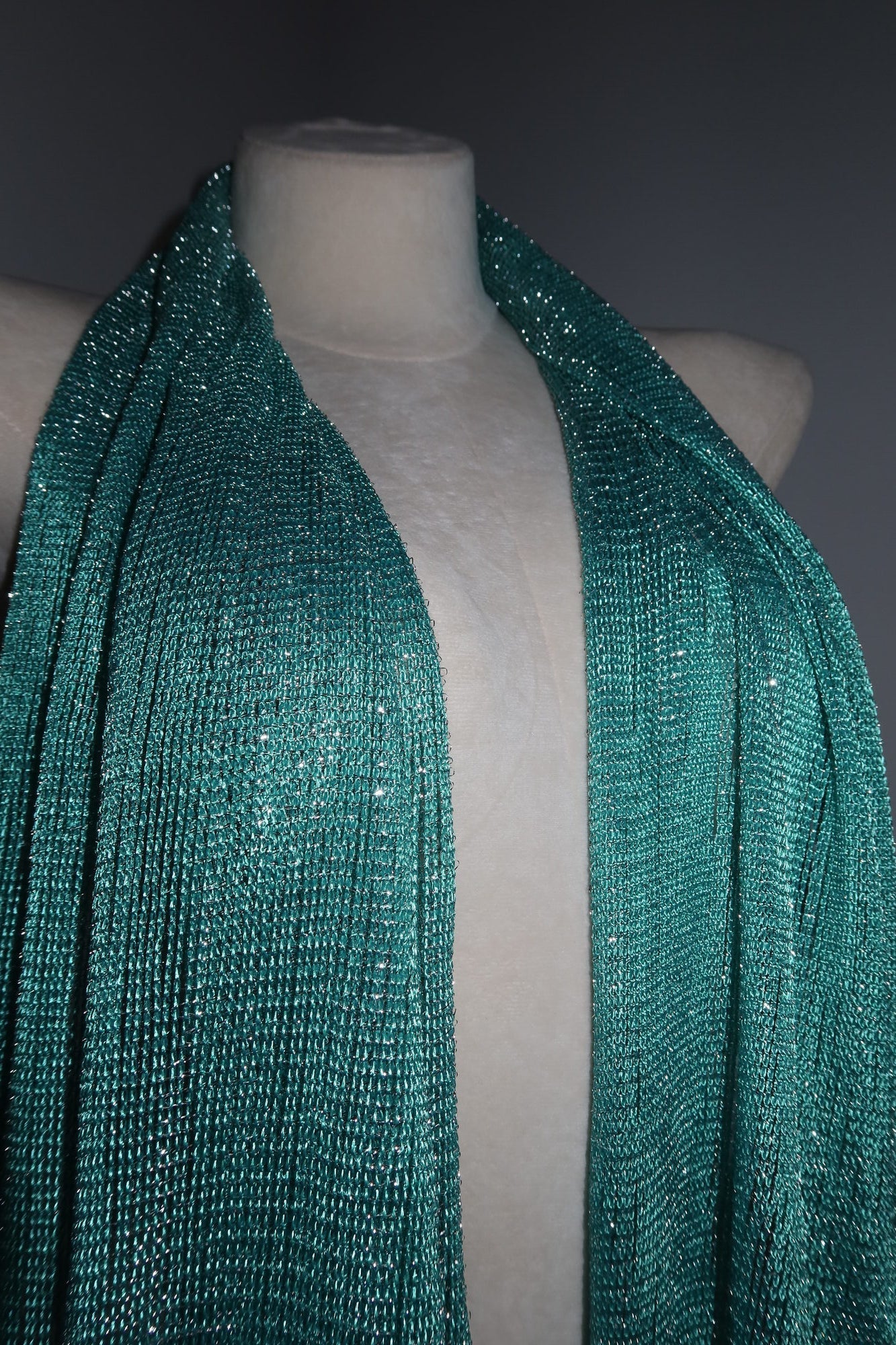 Pashmina - Aqua Solid Fringe - ChillFit Rave