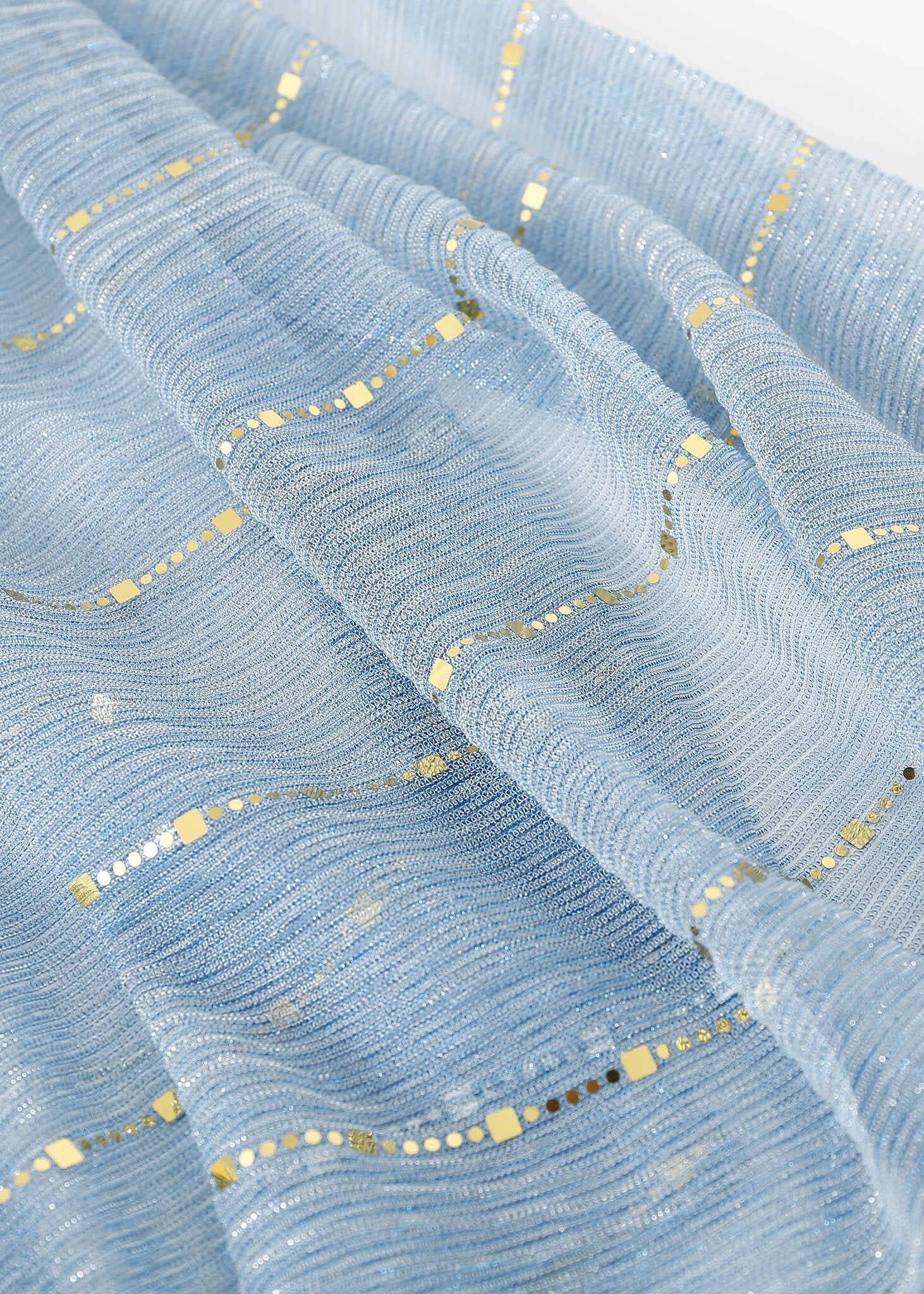 Pashmina - Baby Blue With Gold - Chill Fit Rave