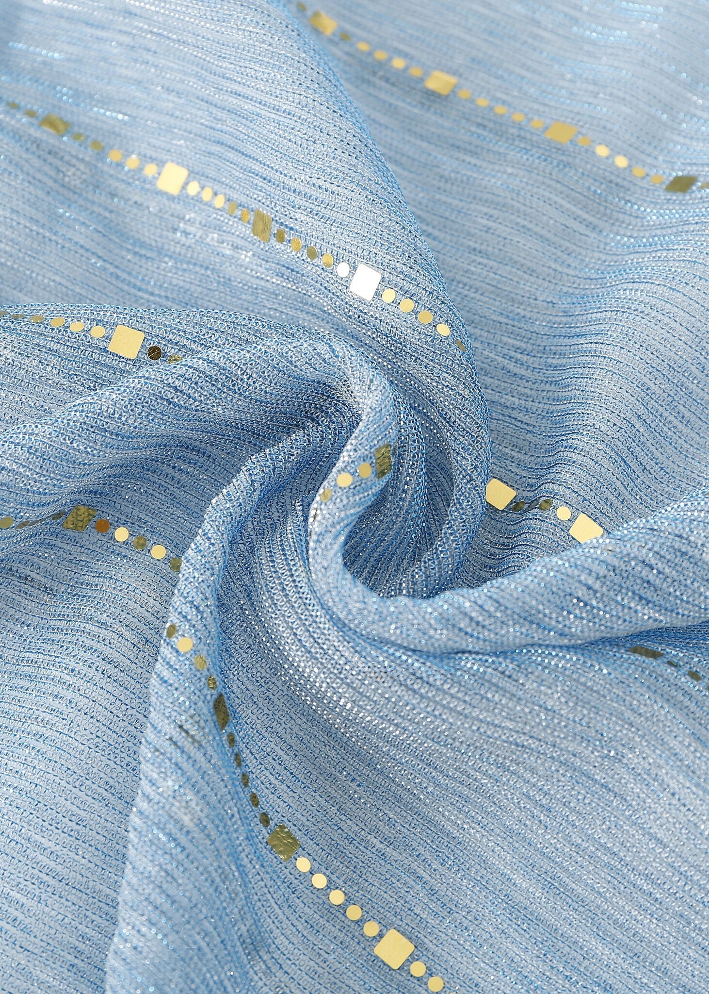Pashmina - Baby Blue With Gold - Chill Fit Rave