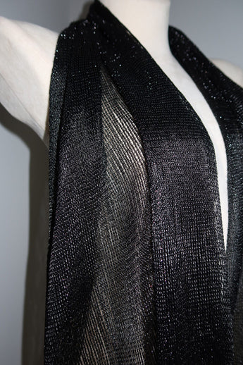 Pashmina - Black Sheer Fringe - ChillFit Rave