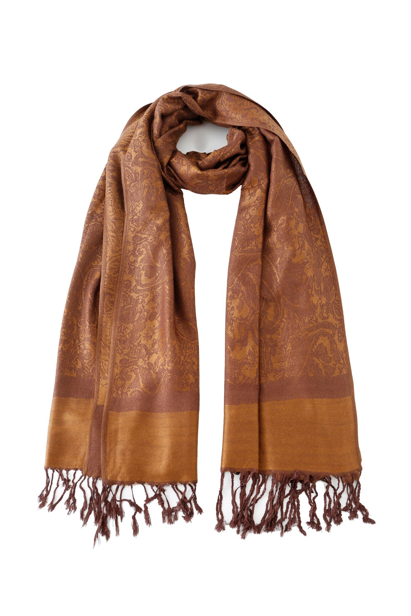 Pashmina - Caramel Paisley Fringe - ChillFit Rave