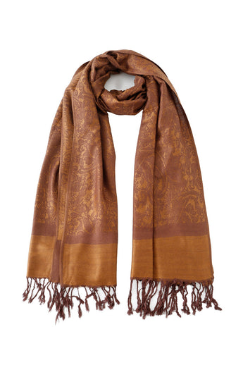 Pashmina - Caramel Paisley Fringe - ChillFit Rave