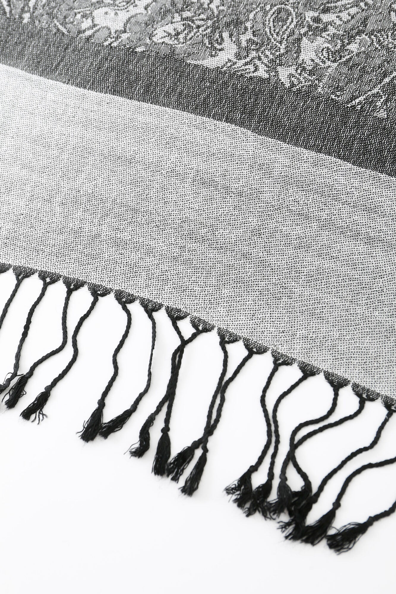 Pashmina - Charcoal Bloom Fringe - ChillFit Rave