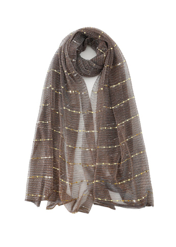 Pashmina - Coffee With Gold - Chill Fit Rave