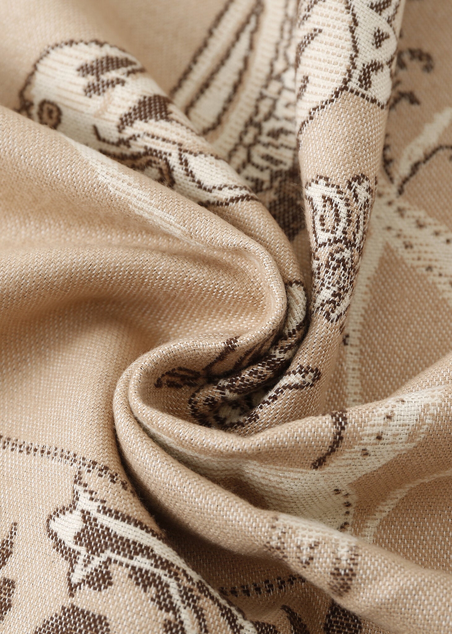 Pashmina - Cream Prints - Chill Fit Rave
