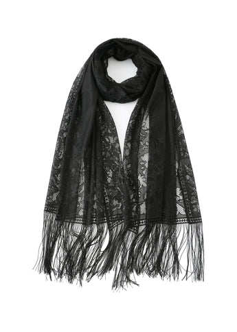 Pashmina - Fringed Black Lace - Chill Fit Rave