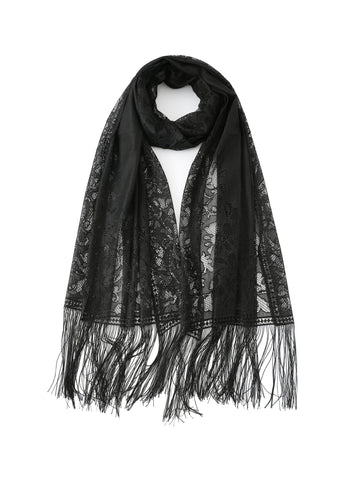 Pashmina - Fringed Black Lace - Chill Fit Rave