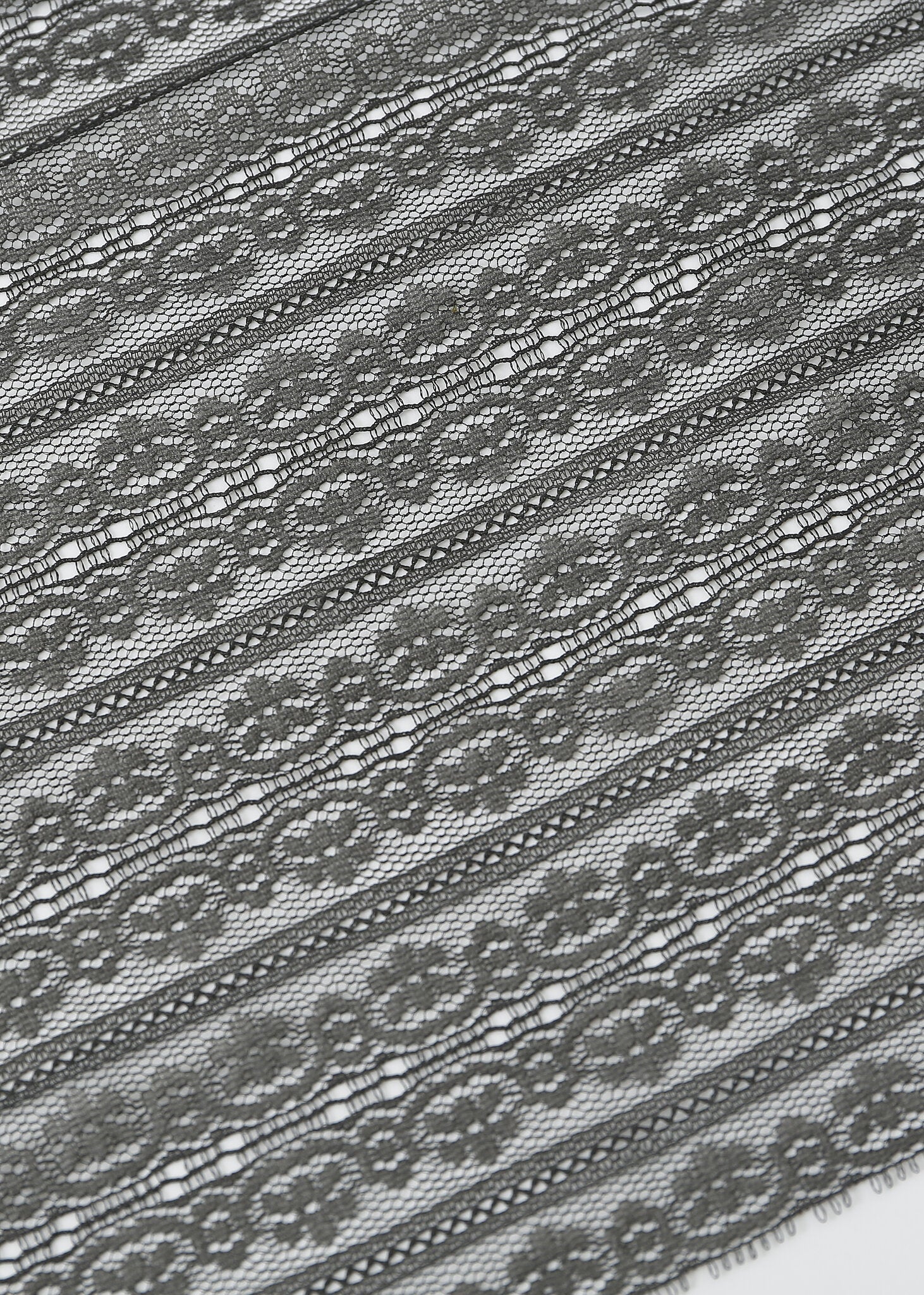 Pashmina - Fringed Gray Lace - Chill Fit Rave