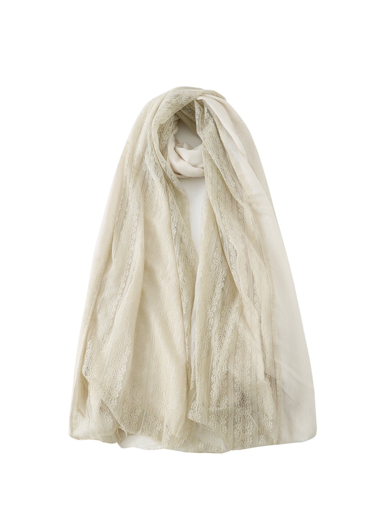 Pashmina - Fringed Latte Lace - Chill Fit Rave