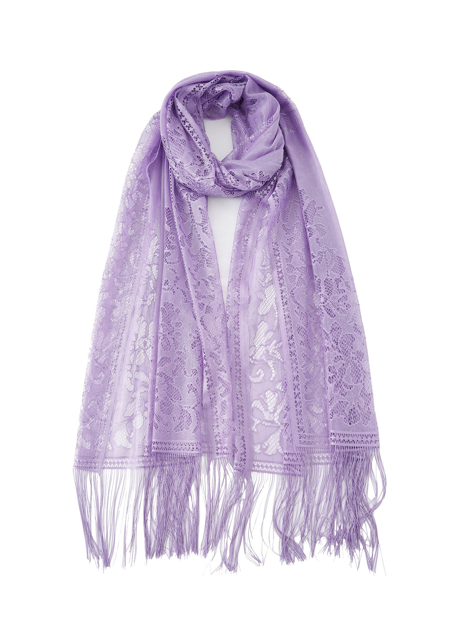 Pashmina - Fringed Lilac Lace - Chill Fit Rave