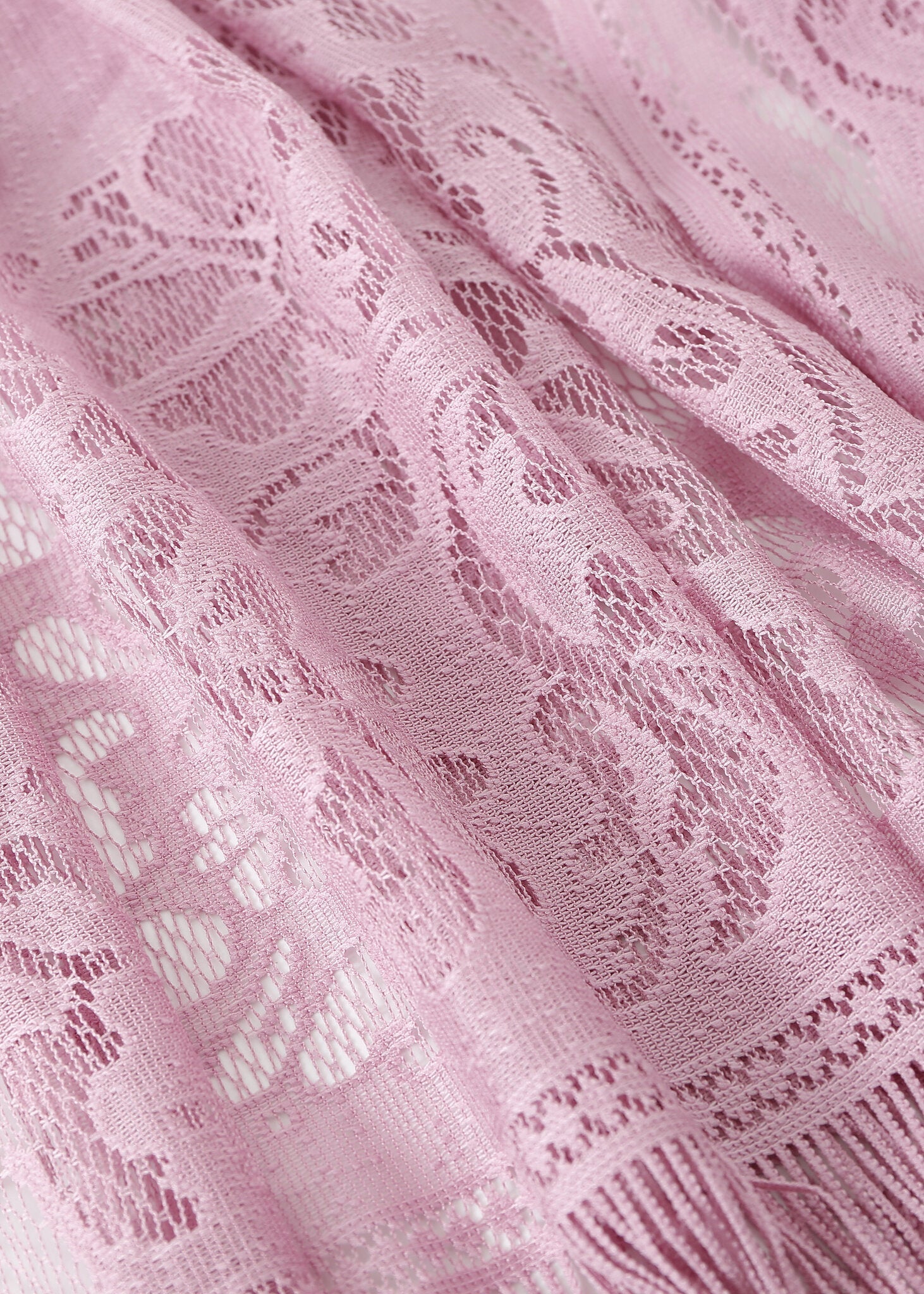 Pashmina - Fringed Peach Lace - Chill Fit Rave