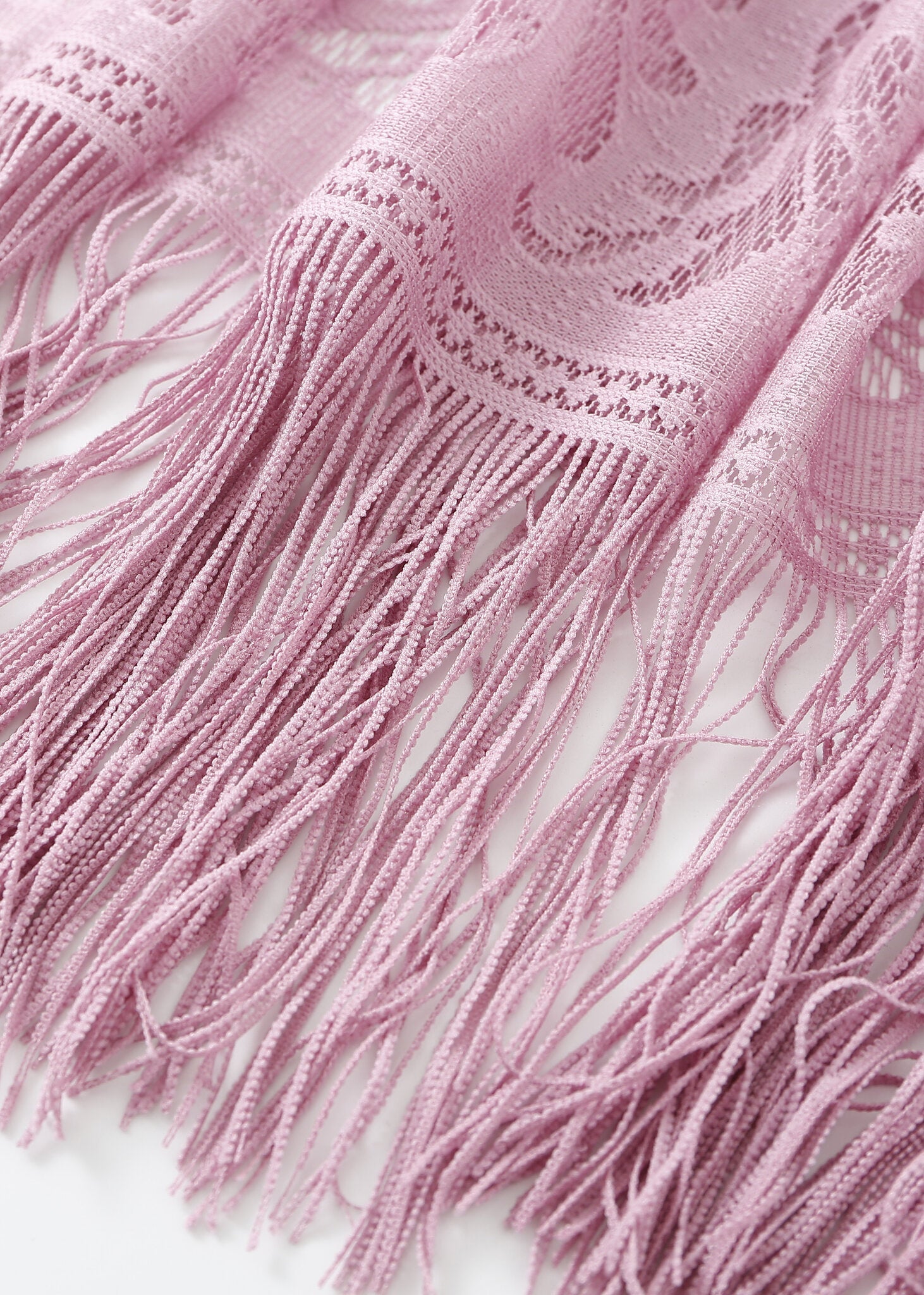 Pashmina - Fringed Peach Lace - Chill Fit Rave