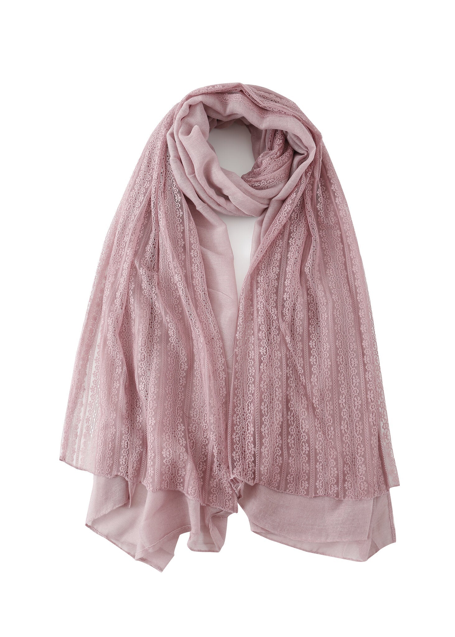 Pashmina - Fringed Pink Lace - Chill Fit Rave