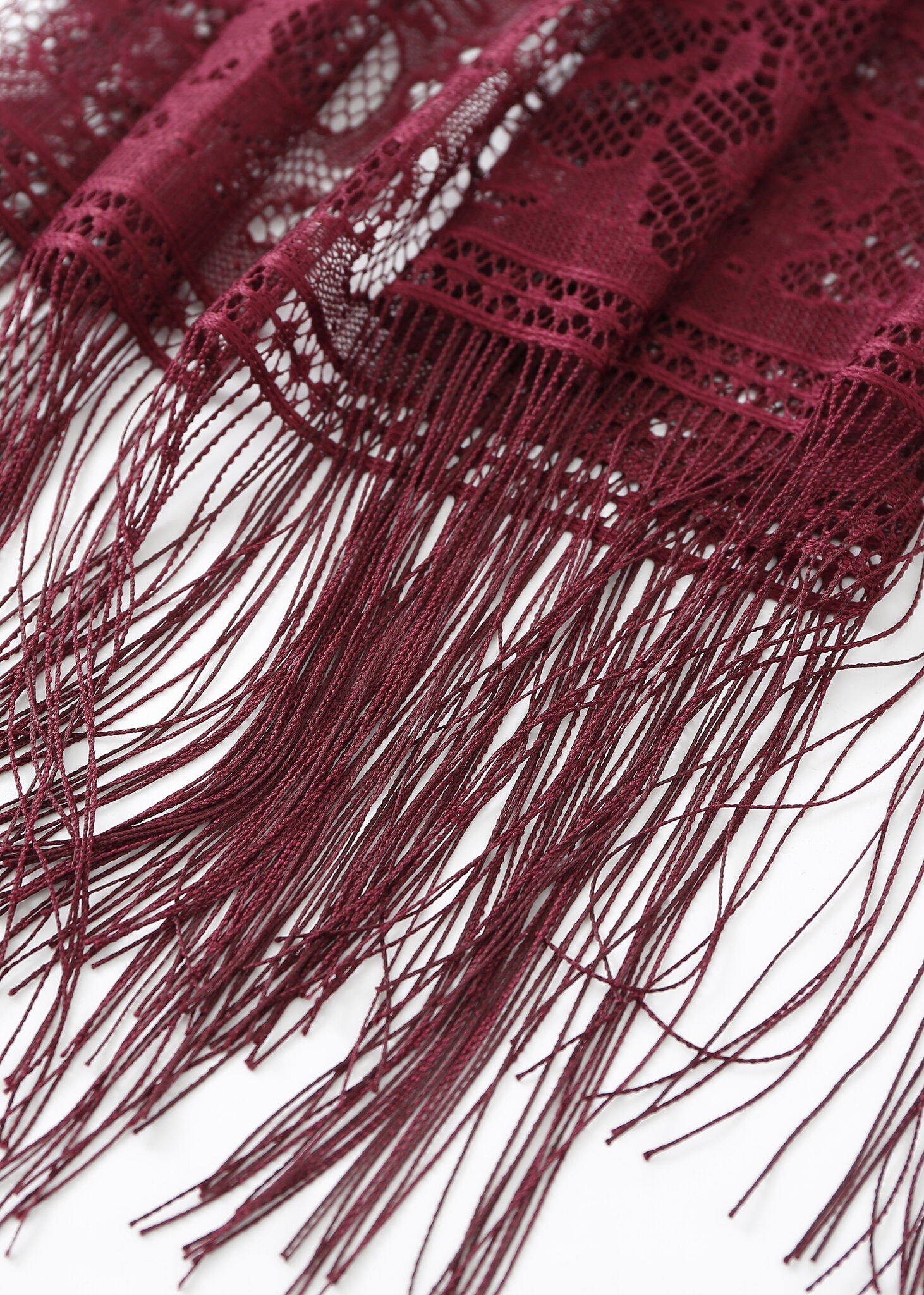 Pashmina - Fringed Wine Lace - Chill Fit Rave