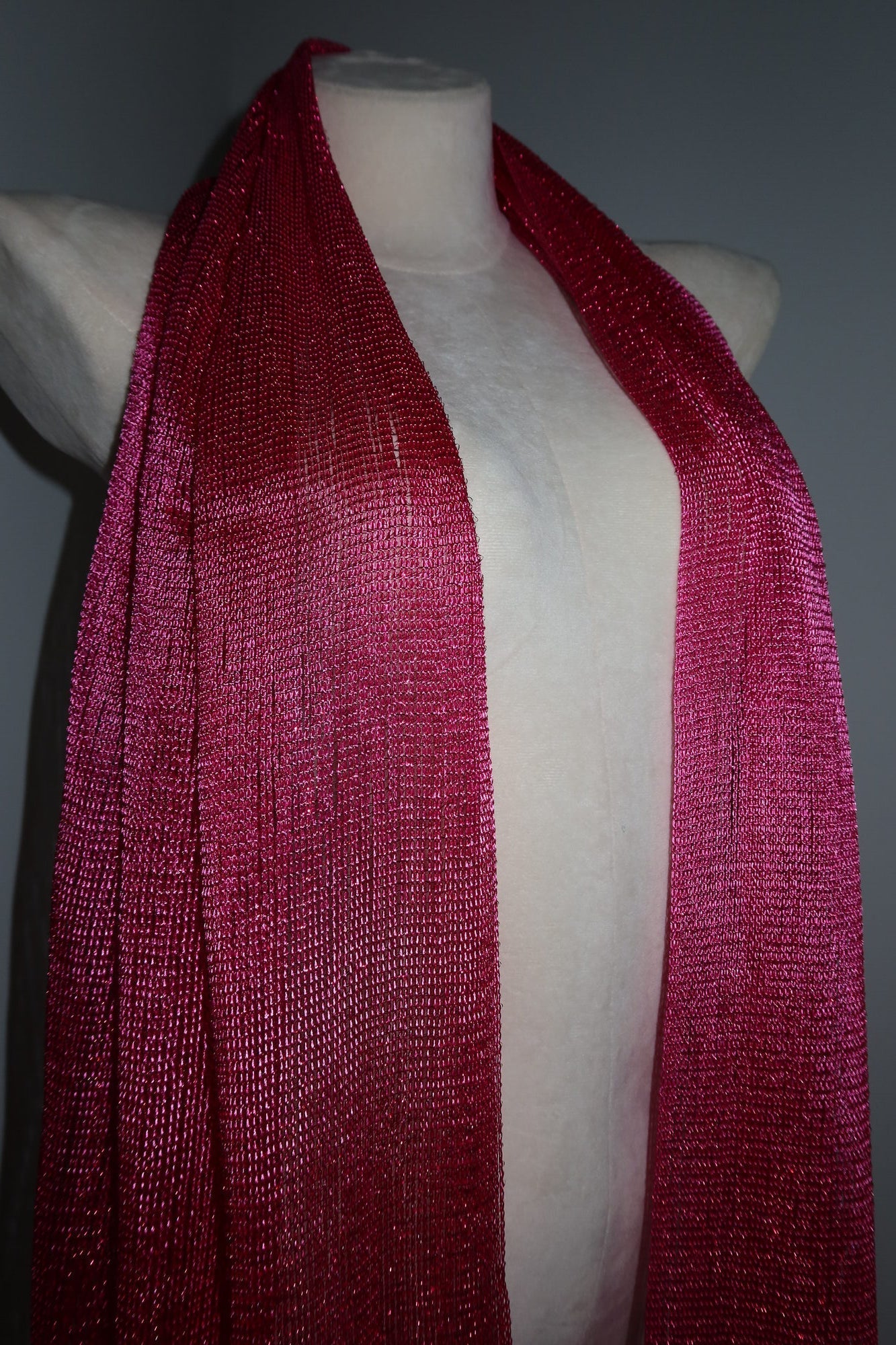 Pashmina - Fuchsia Solid Fringe - ChillFit Rave