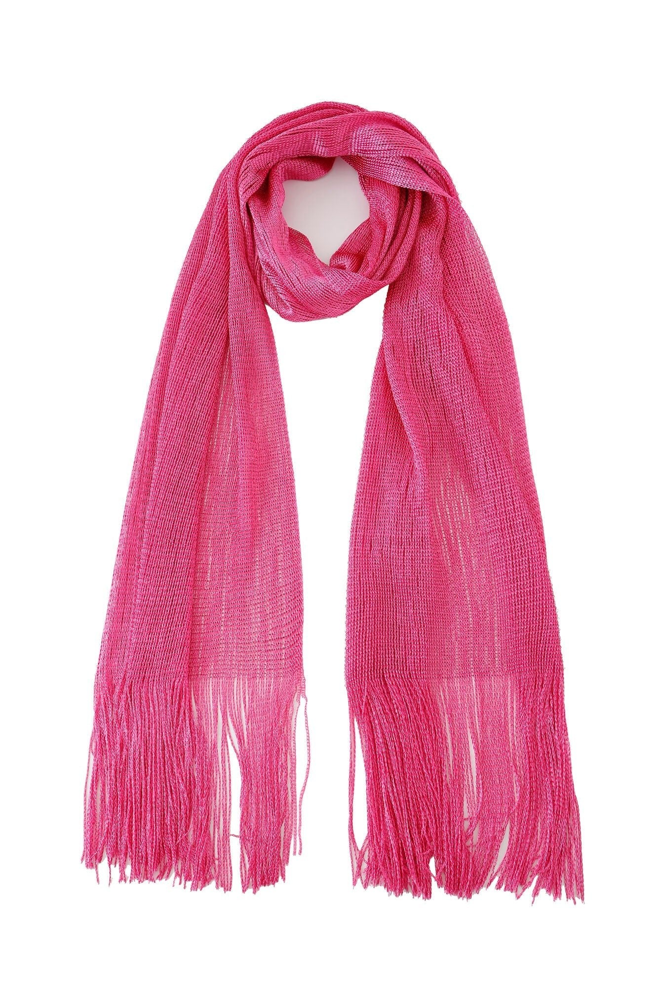 Pashmina - Fuchsia Solid Fringe - ChillFit Rave