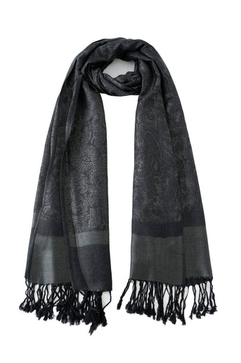 Pashmina - Slate Paisley Fringe - ChillFit Rave