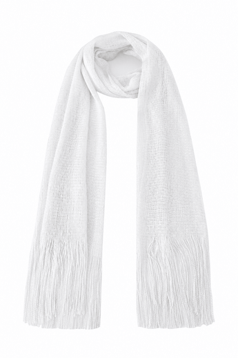 Pashmina-White Sheer Fringe - ChillFit Rave