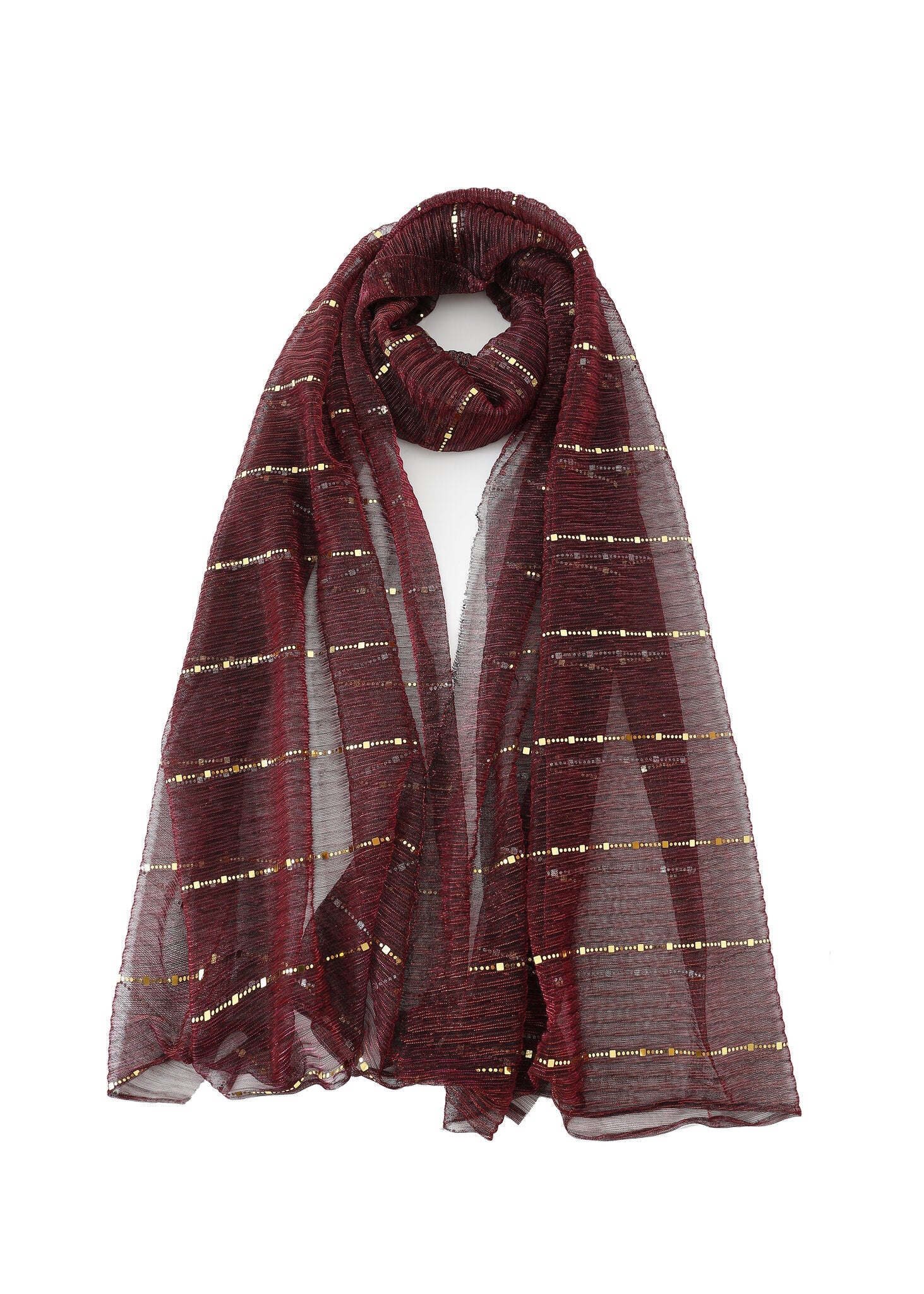 Pashmina - Wine With Gold - Chill Fit Rave