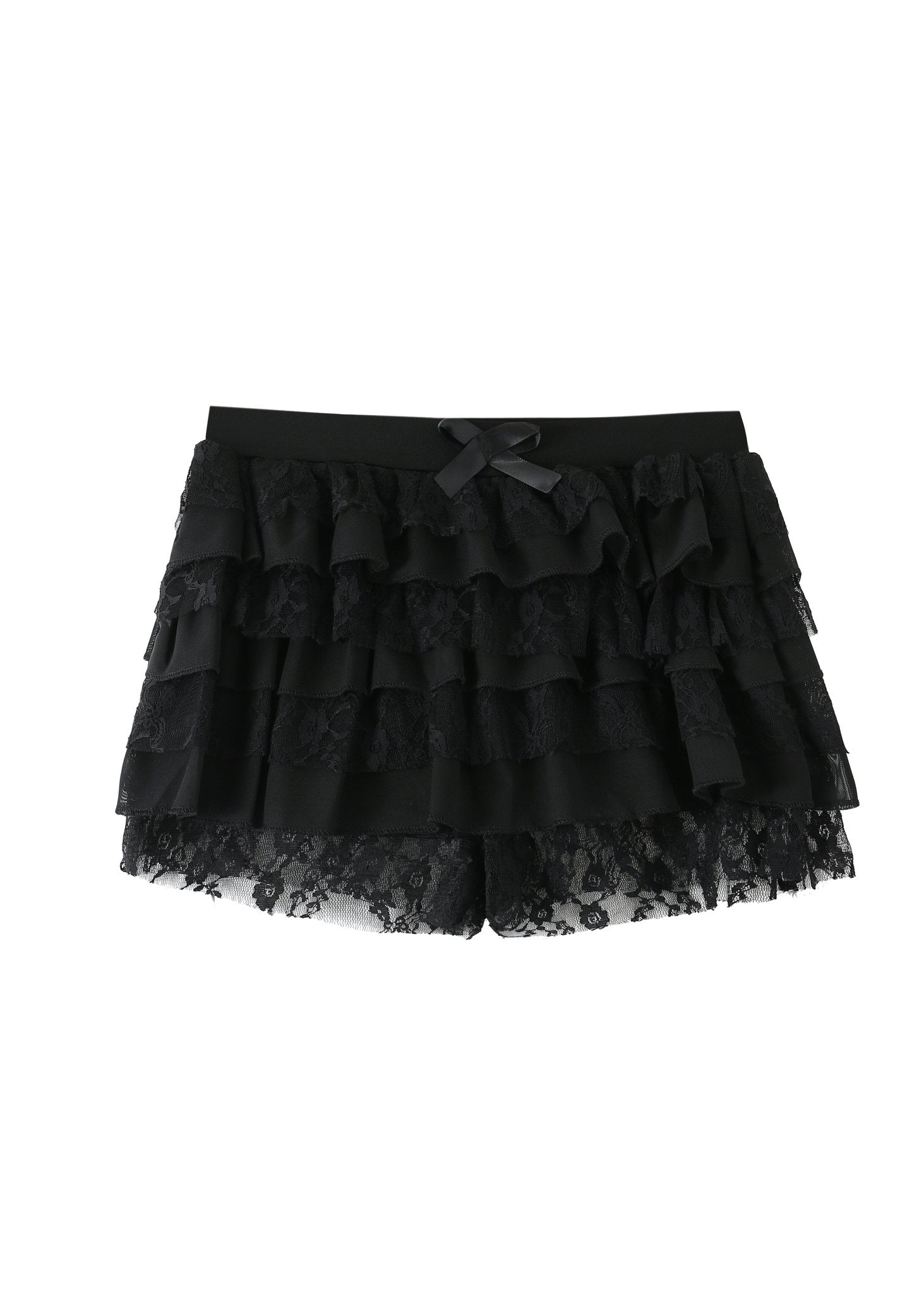 Petal Lace Mini Shorts - Black - ChillFit Rave